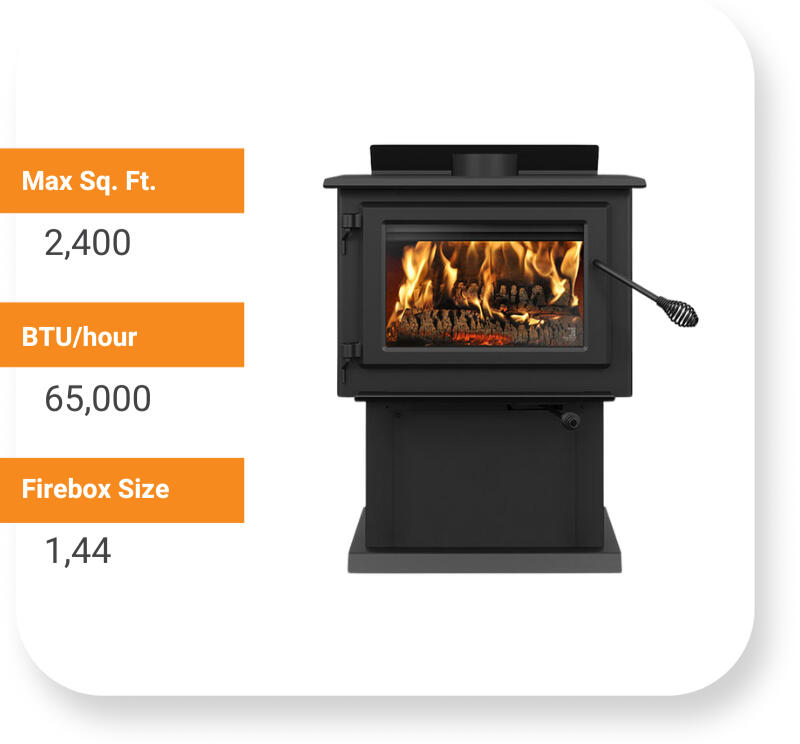 Century Heating FW2800 Wood Stove 2400 sq ft EPA
