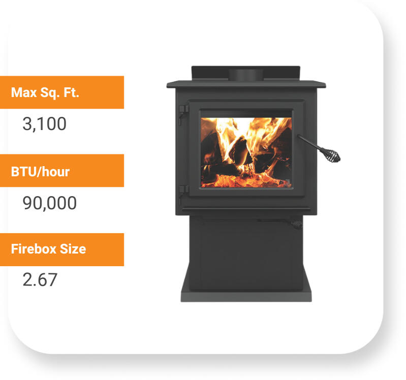 Century Heating FW3200 Wood Stove 3100 sq ft EPA
